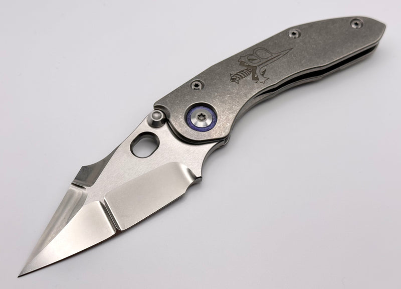 Marfione Custom Knives & Borka Blades Stitch w/ Two Tone Stonewashed Double Star Grind M390 &  Distressed Titanium