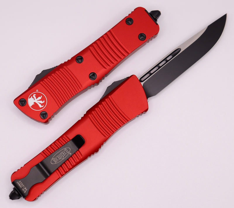 Microtech Troodon Black Single Edge Standard & Red 139-1RD