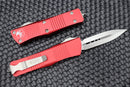 Microtech Troodon Stonewash Standard Double Edge & Red 138-10RD