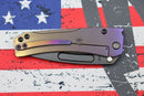 Medford Knife Slim Midi Tanto PVD S35 & Bronze/Violet Fade Handles w/ PVD Hardware & PVD Clip w/ Brushed Violet/Bronze Flats