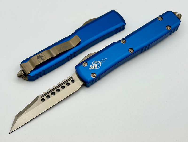 Microtech Ultratech Warhound Bronze Standard & Blue 119W-13BLS