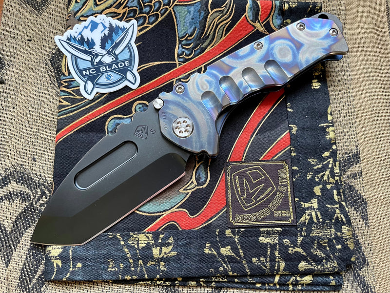 Medford Knife Praetorian T Flamed & Blue with S35 Tanto 104-024