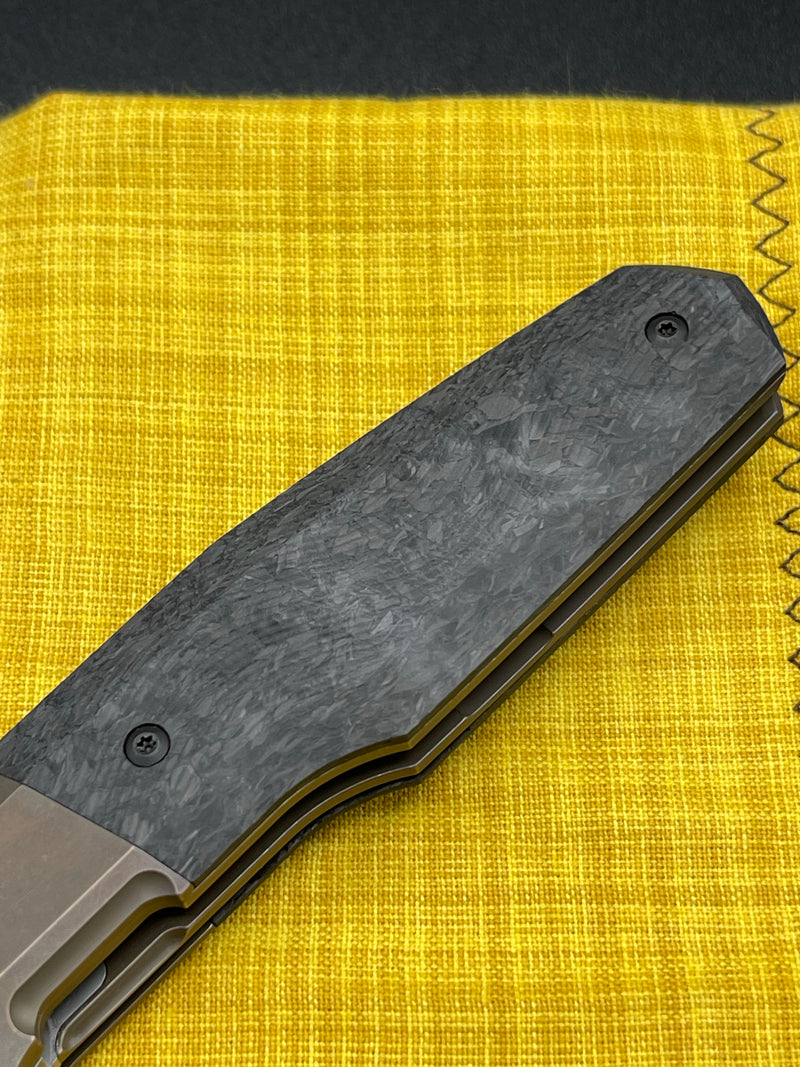 Custom Knife Factory FIF20 Bronze Bolster with Carbon Fiber