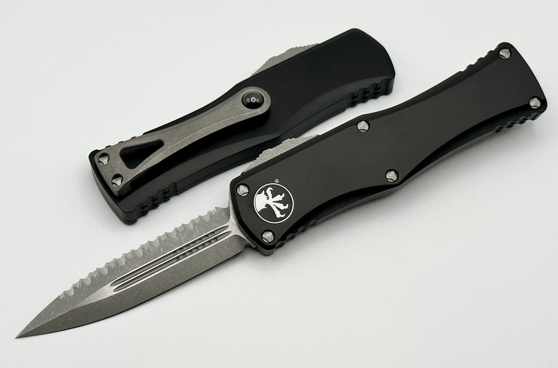 Microtech Hera Double Edge Apocalyptic Full Serrated & Black 702-12AP