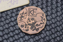 Custom Knife Factory Skull & King Cobra Titanium Engraved Coin