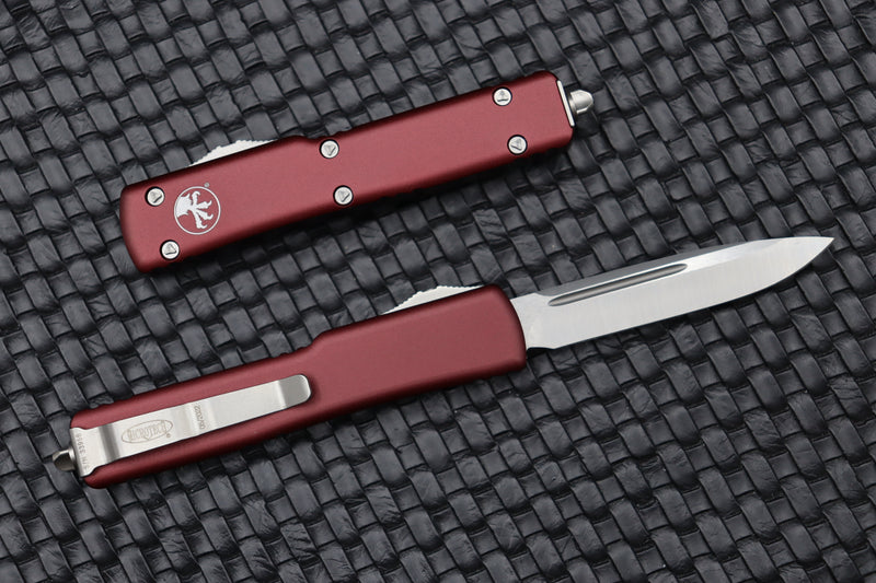 Microtech UTX-70 Single Edge Satin Standard & Merlot 148-4MR