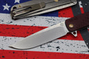 Medford M-48 Red Aluminum Handle w/ Tumbled Spring & Bronze Hardware/Clip & S35VN Tumbled Blade