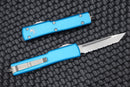 Microtech UTX-70 Tanto Edge Stonewash Fully Serrated & Turquoise 149-12TQ