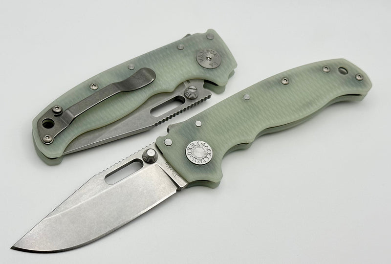 Demko AD20.5 S35VN Clip Point & Natural Jade G-10