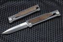 Reate EXO Exoskeleton Design Burlap Micarta Double Edge