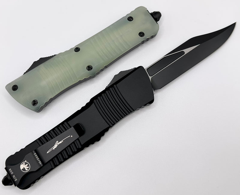 Microtech Combat Troodon Bowie Black Standard Jade Green Signature Series 146-1GTJGS