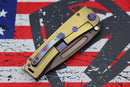 Medford Marauder H Violet Handles w/ Faced/Bronze Flats, Violet Hardware/Clip & S35VN Vulcan Drop Point