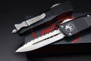 Microtech Combat Troodon Black w/ Double Edge Satin Full Serrated 142-6