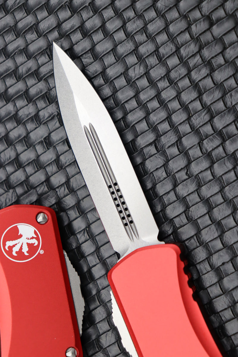 Microtech Hera Double Edge Stonewash Standard & Red 702-10RD