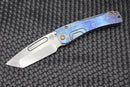 Medford Knife Slim Midi Faced/Flamed Galaxy Frame & Tumbled Tanto MagnaCut w/ Bronze Hardware & Brush/Flamed Clip
