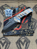 Medford Knife Praetorian T Flamed & Blue with S35 Tanto 103-218