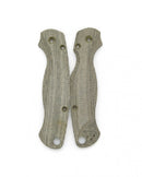 Spyderco PM2 Para-Military 2 Flytanium Lotus Scales with Green Canvas Micarta