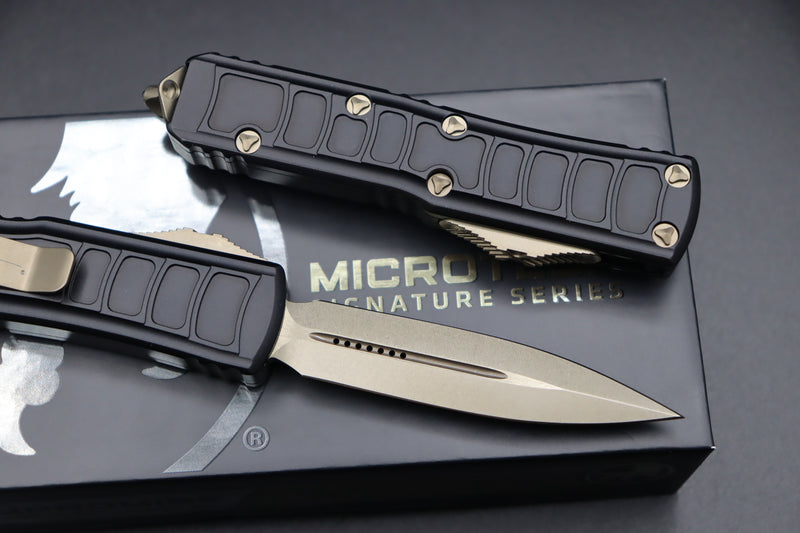 Microtech UTX-85 II Stepside 2 Black Signature Series w/ Bronze 232II-13S