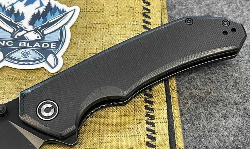 Civivi Brazen Flipper Knife Black G10 Handle (3.46" Black Stonewashed D2 ) C 2023C