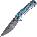 Kansept Knives Kratos Blue Rose Carbon Fiber Inlaid K1024A4