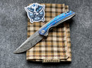 Kansept Knives Mini Accipitier Timascus & Damasteel Front Flipper K2007A7