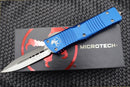 Microtech Combat Troodon D/E Satin & Blue 142-4BL