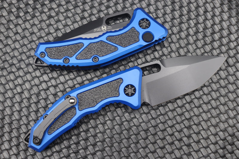 Heretic Knives Medusa Black Tanto & Blue Handle H011-4A-BLU