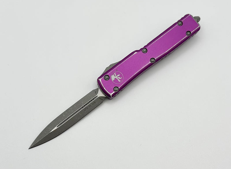 Microtech UTX-70 Double Edge Apocalyptic Standard & Distressed Violet 147-10DVII