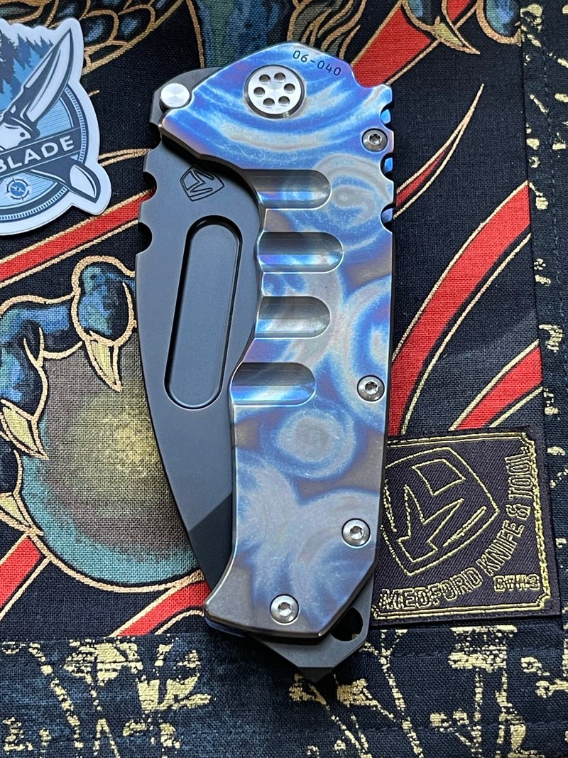 Medford Knife Praetorian T Flamed & Blue with S35 Tanto 104-024