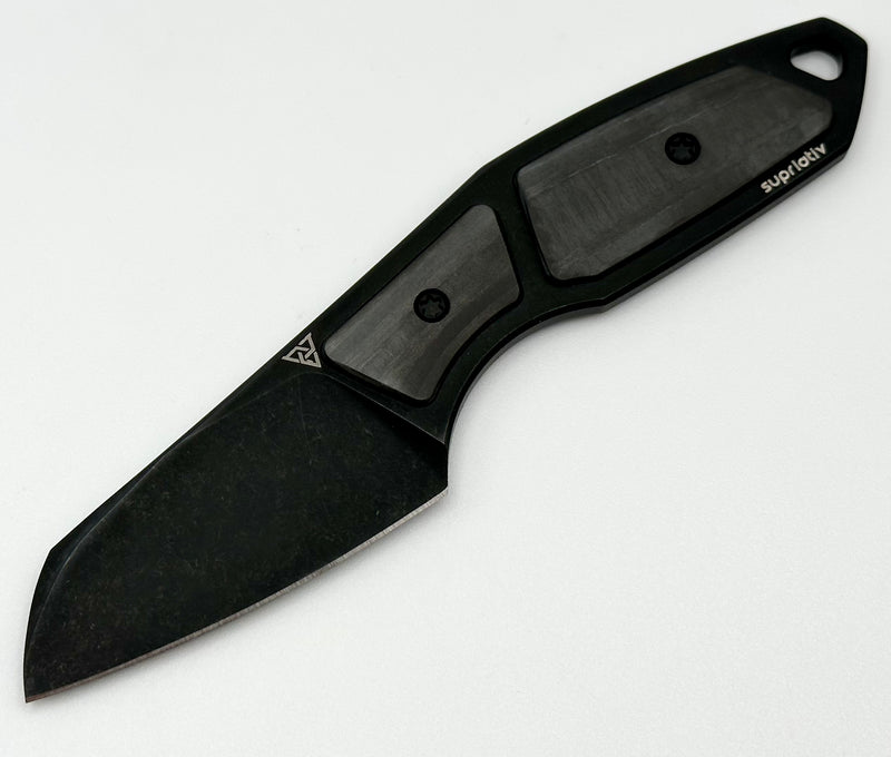 Suprlativ The Hella Black Carbon Fiber & PVD M390 Fixed Blade