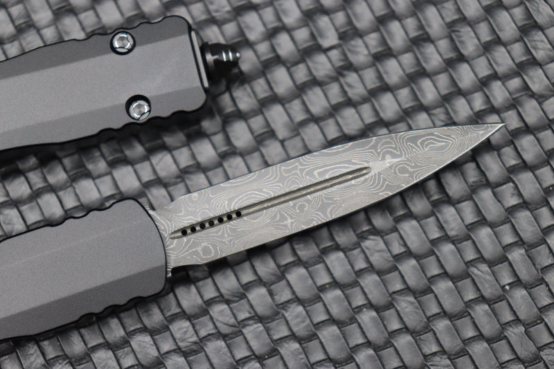 Microtech Dirac Black & Damascus Double Edge Signature Series 225-16S