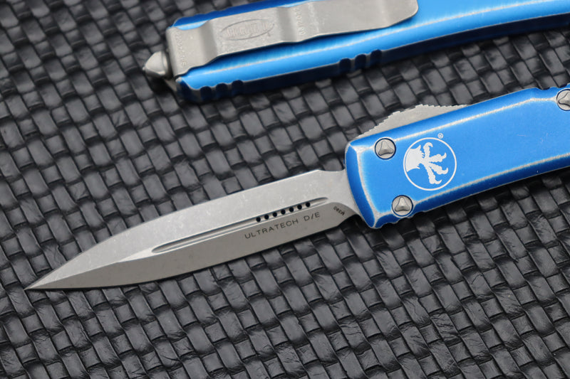 Microtech Ultratech Double Edge & Distressed Blue 122-10DBL