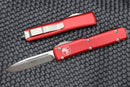 Microtech Ultratech Single Edge Stonewash Standard & Red 121-10RD