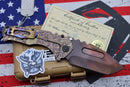 Medford Knife Praetorian T Peaks & Valleys Violet-Bronze Fade & Flamed Hardware with S35 Vulcan Tanto 106-186
