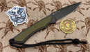 Spartan Blades Phrike Self Defense/Utility Fixed Blade w/ Green G-10 Handles & S45VN w/ Black Kydex Sheath SB17BKGRKYBK