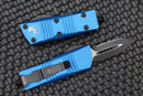 Microtech Troodon Mini Double Edge Black Fully serrated & Blue 238-3BL