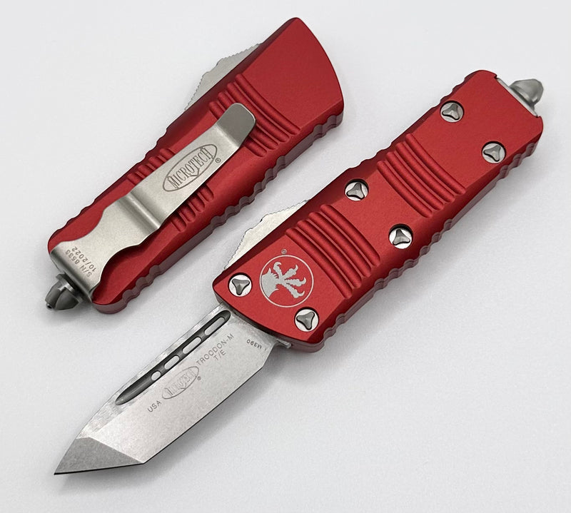 Microtech Troodon Mini Tanto Stonewash & Red 240-10RD