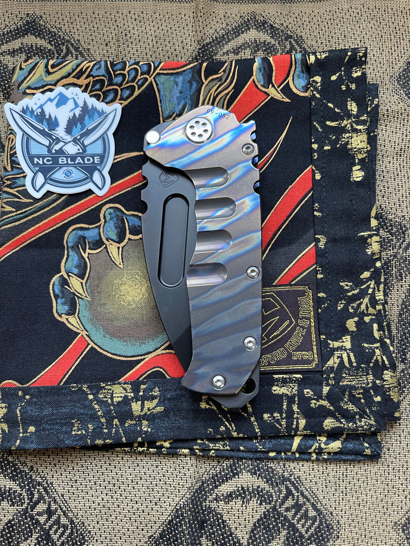 Medford Knife Praetorian T Flamed & Blue with S35 Tanto 104-019