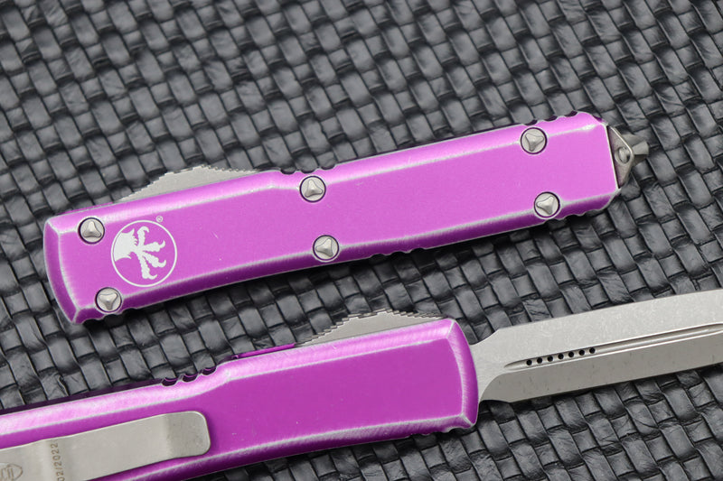 Microtech Ultratech Double Edge & Distressed Violet 122-10DVI