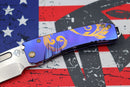 Medford Midi Marauder S35 Tumbled Tanto & Dark Blue Bronze Filigree Handles w/ Bronze Hardware/Clip