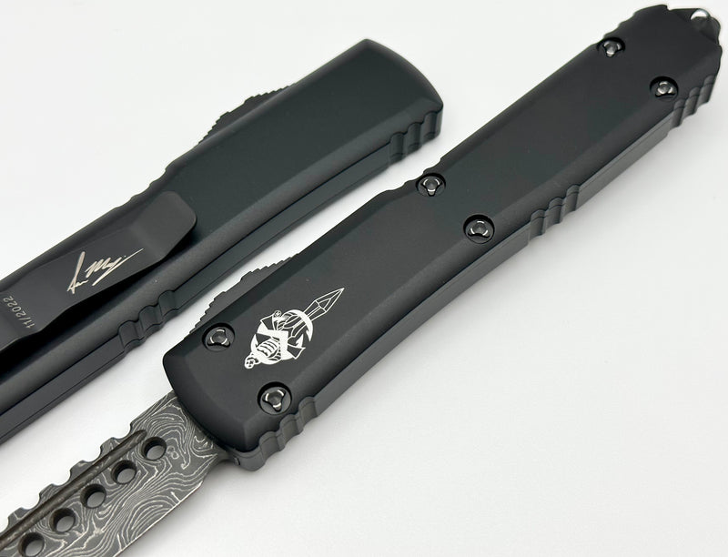 Microtech Hell Microtech Ultratech Hellhound Damascus & Black 119-16S