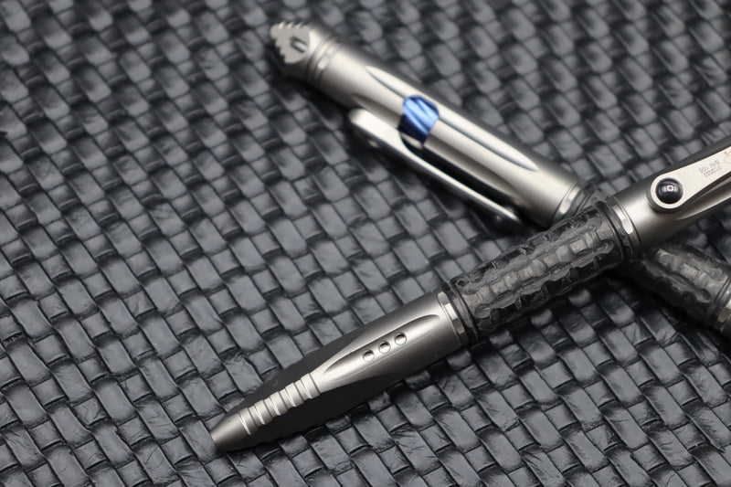 Microtech Kyroh Pen Bead Blast Full Size 403-TI-BBTRI