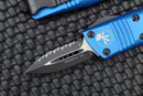 Microtech Troodon Mini Double Edge Black Fully serrated & Blue 238-3BL
