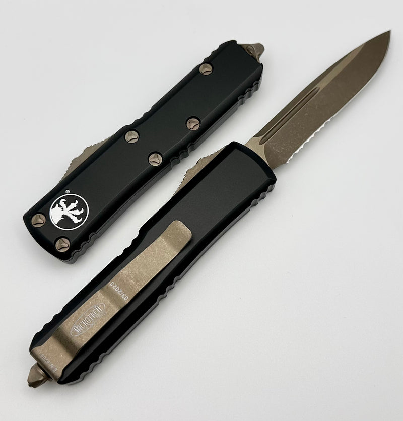 Microtech UTX-85 Apocalyptic Bronze Partial Serrated & Black 231-14AP