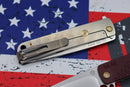 Medford M-48 Red Aluminum Handle w/ Tumbled Spring & Bronze Hardware/Clip & S35VN Tumbled Blade