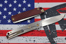 Medford M-48 Red Aluminum Handle w/ Tumbled Spring & Bronze Hardware/Clip & S35VN Tumbled Blade