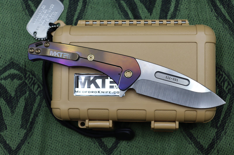 Medford Praetorian Slim Flipper Tumbled S35VN & Filigree Violet/Bronze