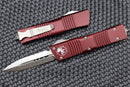Microtech Combat Troodon Double Edge Stonewash Fully Serrated & Merlot Red 142-12MR