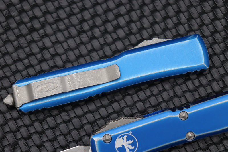 Microtech Ultratech Double Edge & Distressed Blue 122-10DBL