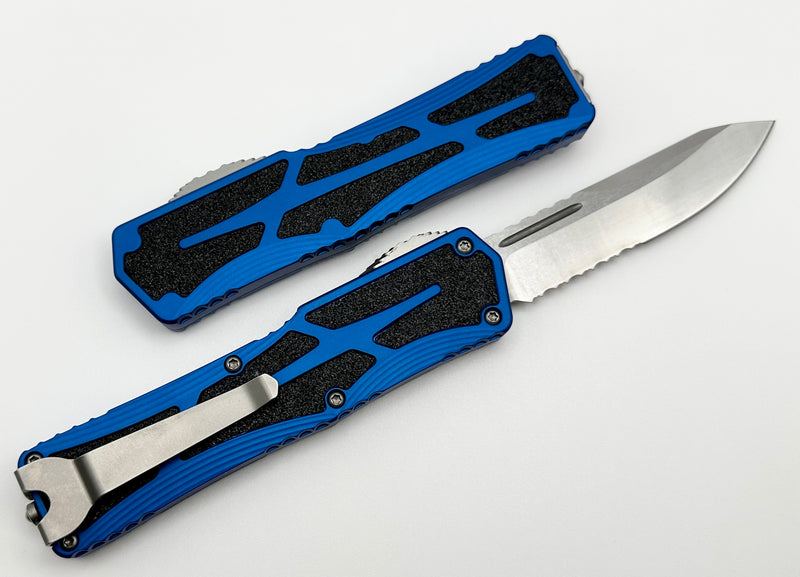 Heretic Knives Colossus Single Edge Serrated Magnacut & Blue Handle H039-2B-BLU